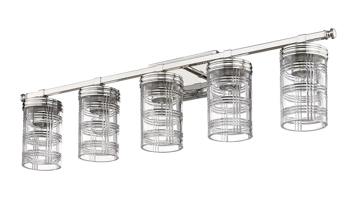 Vanity Z-Lite 344-5V-PN Polished Nickel Archer 5 Light Vanity Z-Lite