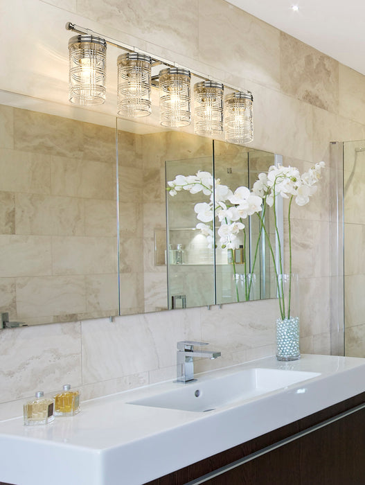 Vanity Z-Lite 344-5V-PN Polished Nickel Archer 5 Light Vanity Z-Lite