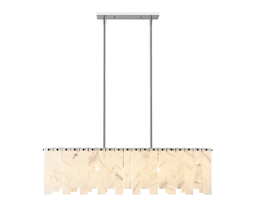 Linear Chandelier Z-Lite 345-40L-PN Polished Nickel Viviana 5 Light Linear Chandelier Z-Lite