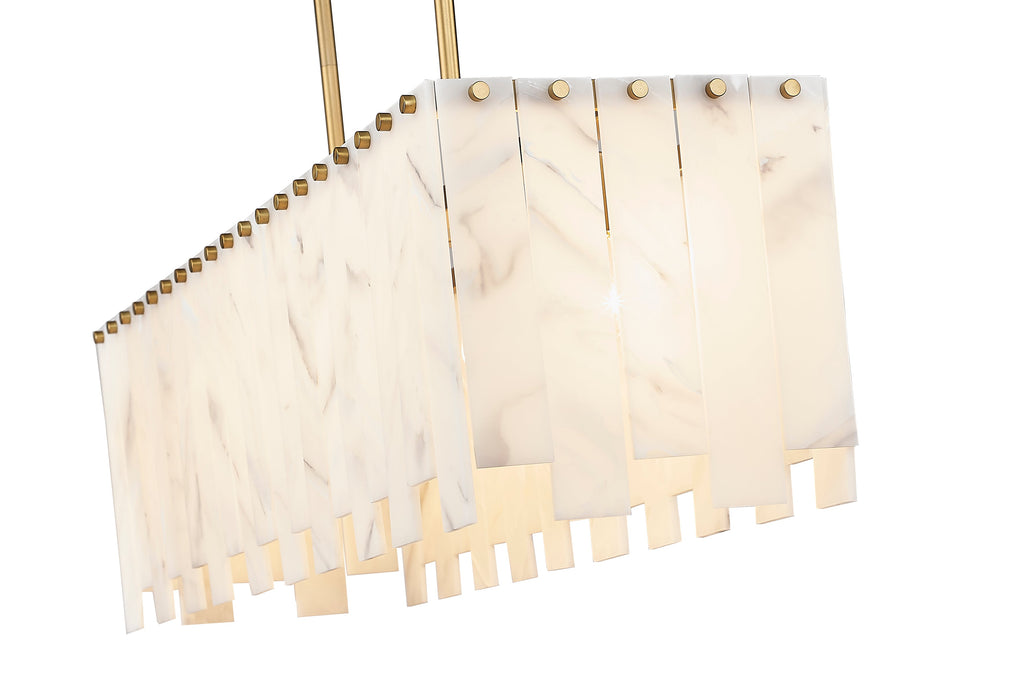 Linear Chandelier Z-Lite 345-40L-RB Rubbed Brass Viviana 5 Light Linear Chandelier Z-Lite