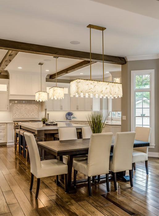 Linear Chandelier Z-Lite 345-40L-RB Rubbed Brass Viviana 5 Light Linear Chandelier Z-Lite