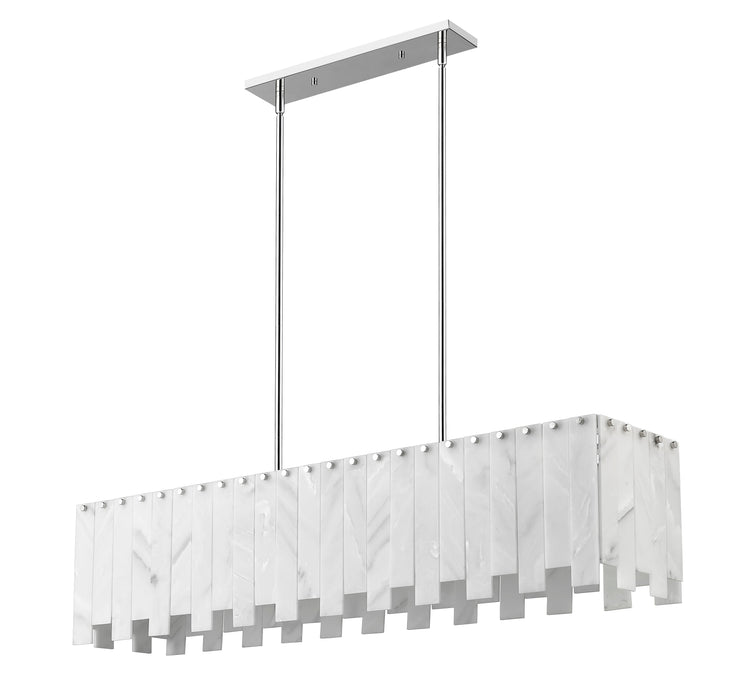 Linear Chandelier Z-Lite 345-49L-PN Polished Nickel Viviana 7 Light Linear Chandelier Z-Lite