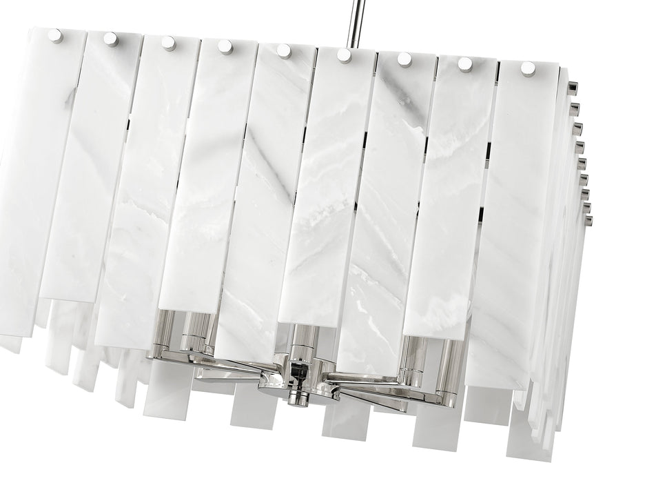 Chandelier Z-Lite 345P20-PN Polished Nickel Viviana 8 Light Chandelier Z-Lite
