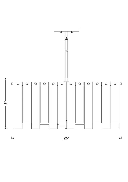 Chandelier Z-Lite 345P26-RB Rubbed Brass Viviana 8 Light Chandelier Z-Lite