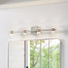 Vanity Light Thesis 207691A Blake 35 inch 8 light Polished Nickel and Champagne Gold 5CCT LED Vanity Light with Clear and Clear Ribbed Glass THESIS