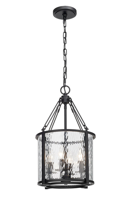 Pendant Z-Lite 346P12-MB Matte Black Barrington 4 Light Pendant Z-Lite