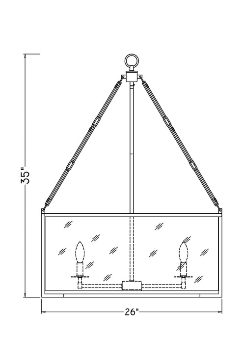 Chandelier Z-Lite 346P26-MB Matte Black Barrington 6 Light Chandelier Z-Lite