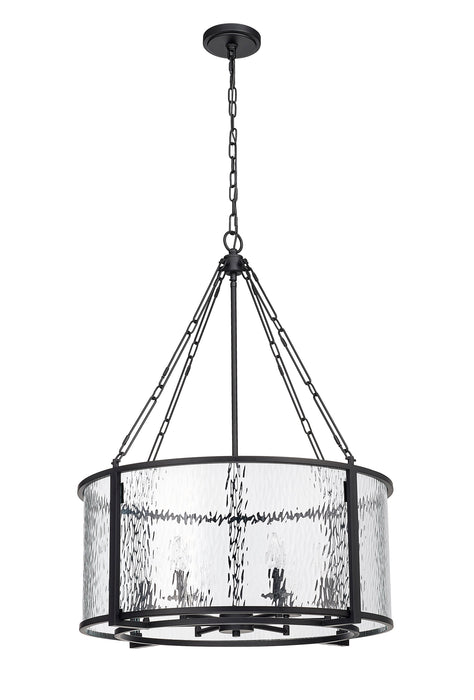 Chandelier Z-Lite 346P26-MB Matte Black Barrington 6 Light Chandelier Z-Lite
