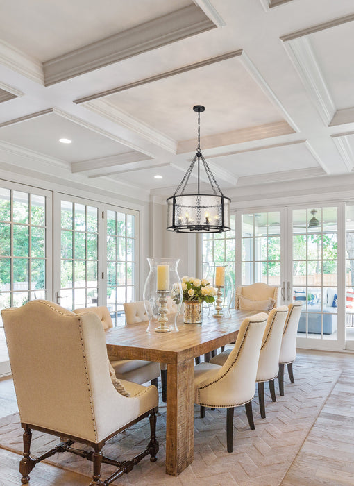 Chandelier Z-Lite 346P26-MB Matte Black Barrington 6 Light Chandelier Z-Lite