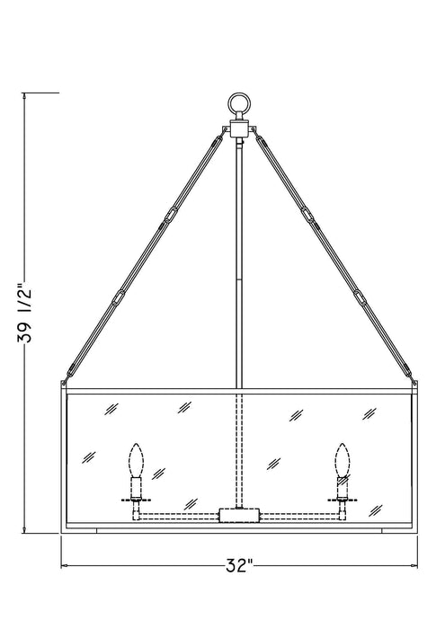 Chandelier Z-Lite 346P32-MB Matte Black Barrington 8 Light Chandelier Z-Lite