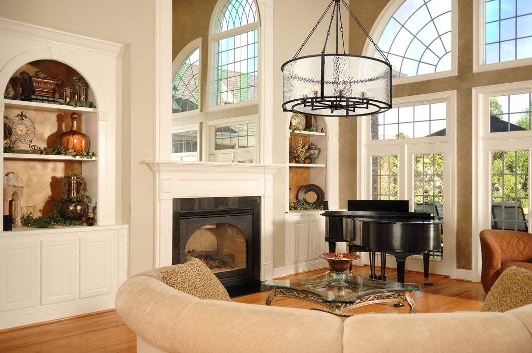 Chandelier Z-Lite 346P32-MB Matte Black Barrington 8 Light Chandelier Z-Lite