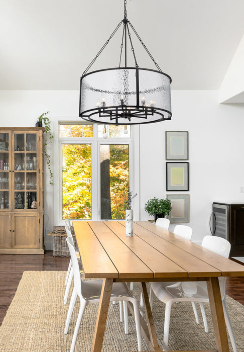 Chandelier Z-Lite 346P32-MB Matte Black Barrington 8 Light Chandelier Z-Lite