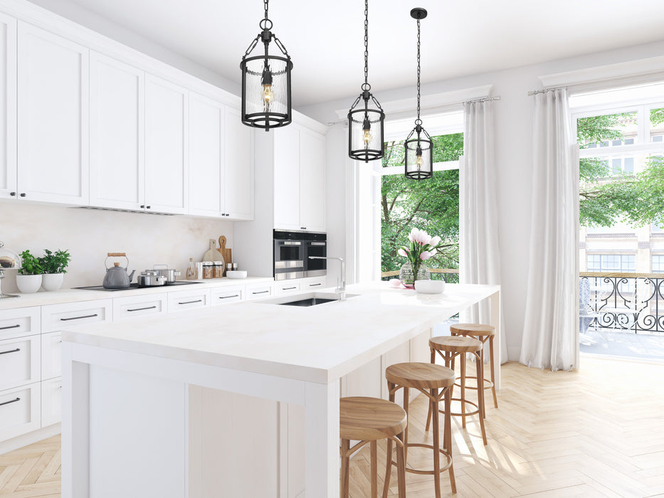 Pendant Z-Lite 346P8-MB Matte Black Barrington 1 Light Pendant Z-Lite