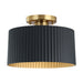 Semi-Flush Mount Thesis 206962A Leilani 11 inch 1 light Brushed Gold Semi Flush Mount with Matte Black and Gold Metal Shade THESIS
