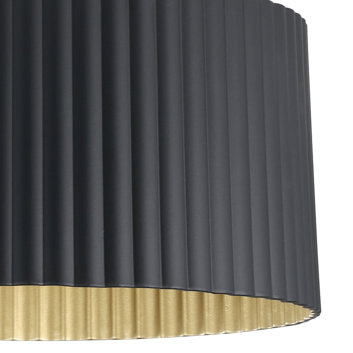 Semi-Flush Mount Thesis 206962A Leilani 11 inch 1 light Brushed Gold Semi Flush Mount with Matte Black and Gold Metal Shade THESIS