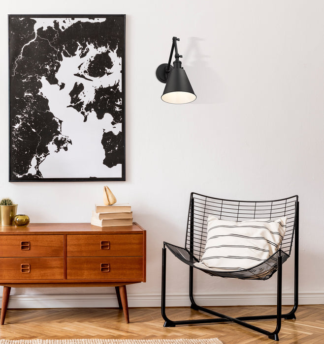 Wall Sconce Z-Lite 349S-MB Matte Black Gayson 1 Light Wall Sconce Z-Lite