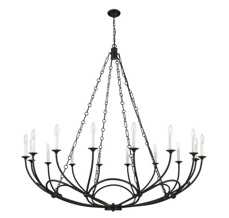 Chandelier Z-Lite 3500-16MB Matte Black Arabella 16 Light Chandelier Z-Lite