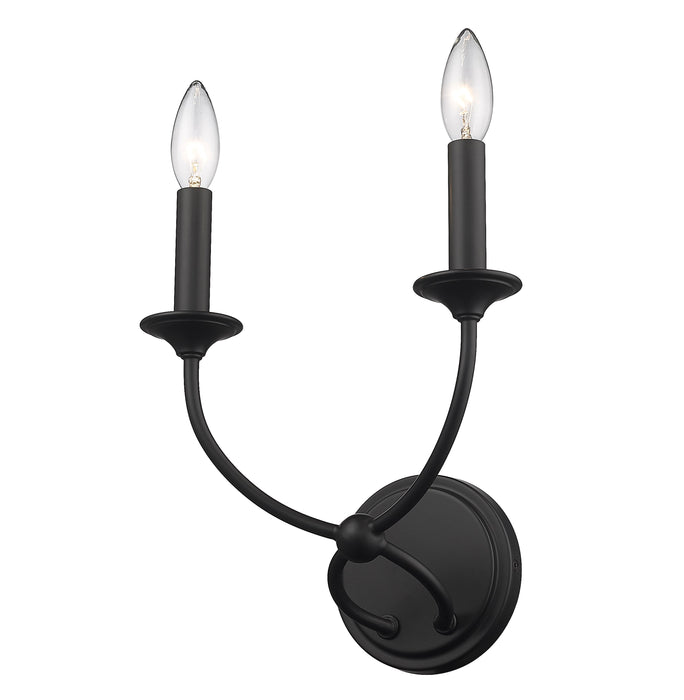 Wall Sconce Z-Lite 3500-2S-MB Matte Black Arabella 2 Light Wall Sconce Z-Lite