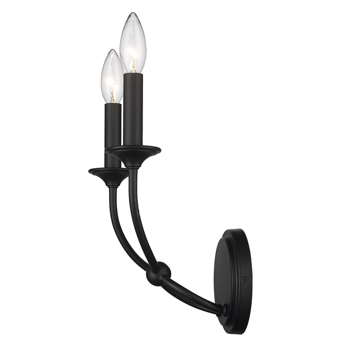 Wall Sconce Z-Lite 3500-2S-MB Matte Black Arabella 2 Light Wall Sconce Z-Lite