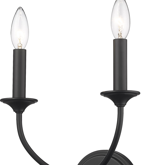 Wall Sconce Z-Lite 3500-2S-MB Matte Black Arabella 2 Light Wall Sconce Z-Lite