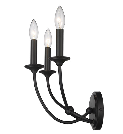 Wall Sconce Z-Lite 3500-3S-MB Matte Black Arabella 3 Light Wall Sconce Z-Lite