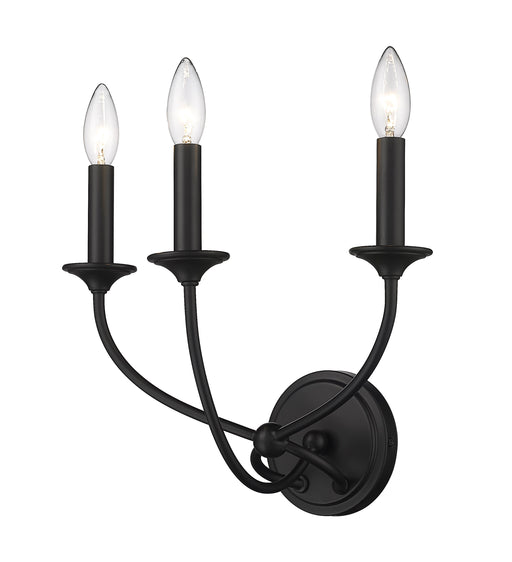 Wall Sconce Z-Lite 3500-3S-MB Matte Black Arabella 3 Light Wall Sconce Z-Lite