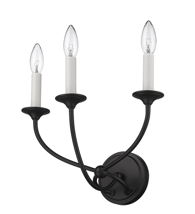 Wall Sconce Z-Lite 3500-3S-MB Matte Black Arabella 3 Light Wall Sconce Z-Lite