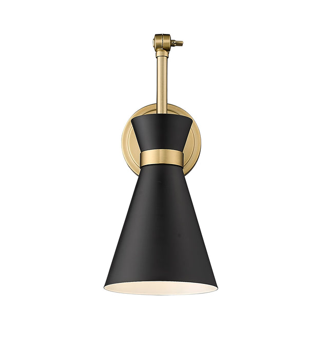 Wall Sconce Z-Lite 351S-MB-MGLD Matte Black Soriano 1 Light Wall Sconce Z-Lite