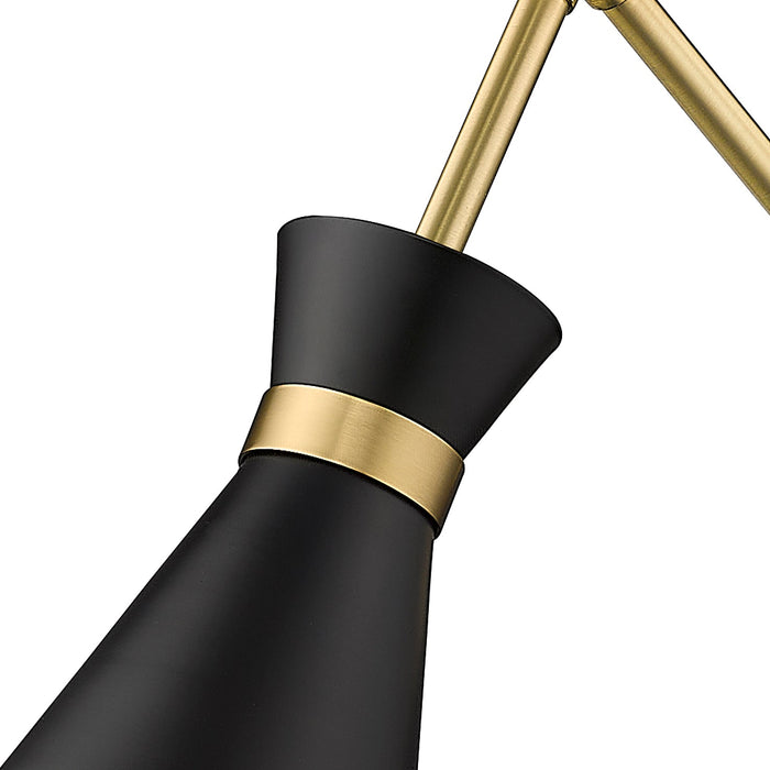 Wall Sconce Z-Lite 351S-MB-MGLD Matte Black Soriano 1 Light Wall Sconce Z-Lite