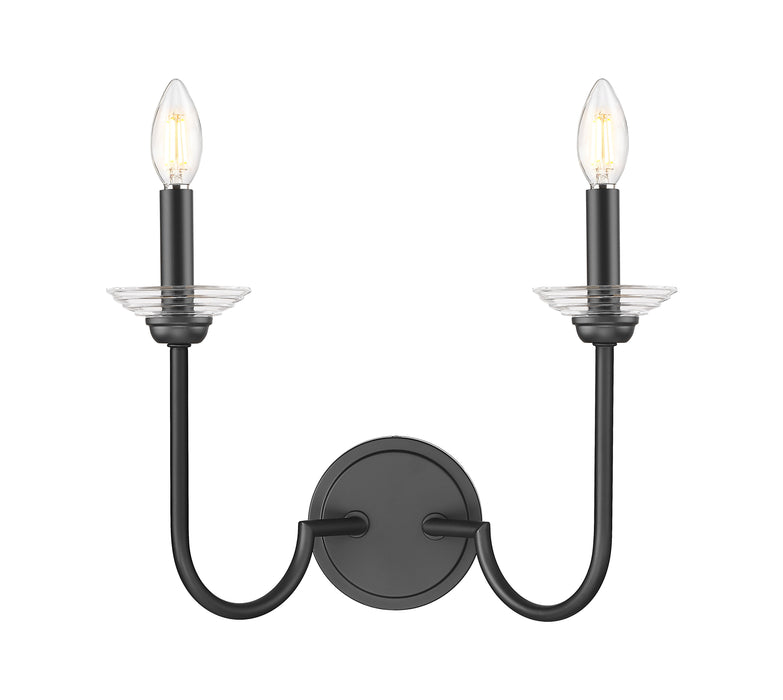 Wall Sconce Z-Lite 352-2S-MB Matte Black Allistair 2 Light Wall Sconce Z-Lite