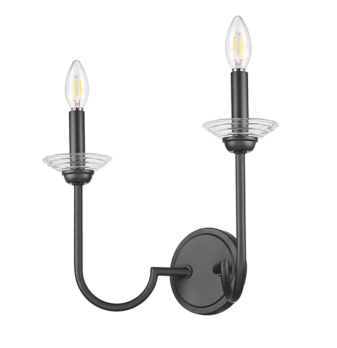 Wall Sconce Z-Lite 352-2S-MB Matte Black Allistair 2 Light Wall Sconce Z-Lite
