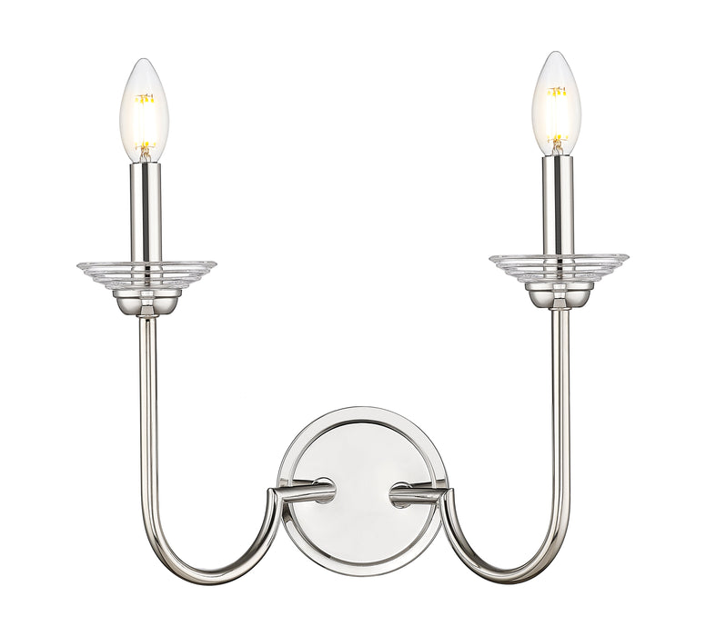 Wall Sconce Z-Lite 352-2S-PN Polished Nickel Allistair 2 Light Wall Sconce Z-Lite