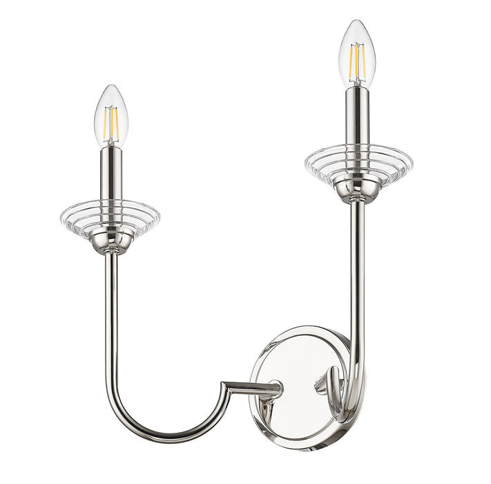 Wall Sconce Z-Lite 352-2S-PN Polished Nickel Allistair 2 Light Wall Sconce Z-Lite