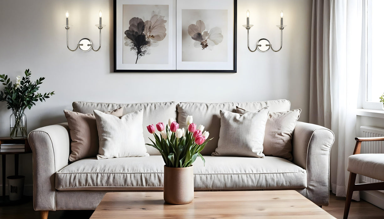 Wall Sconce Z-Lite 352-2S-PN Polished Nickel Allistair 2 Light Wall Sconce Z-Lite