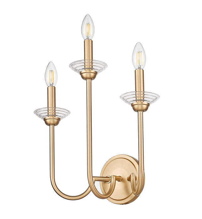 Wall Sconce Z-Lite 352-3S-MGLD Modern Gold Allistair 3 Light Wall Sconce Z-Lite