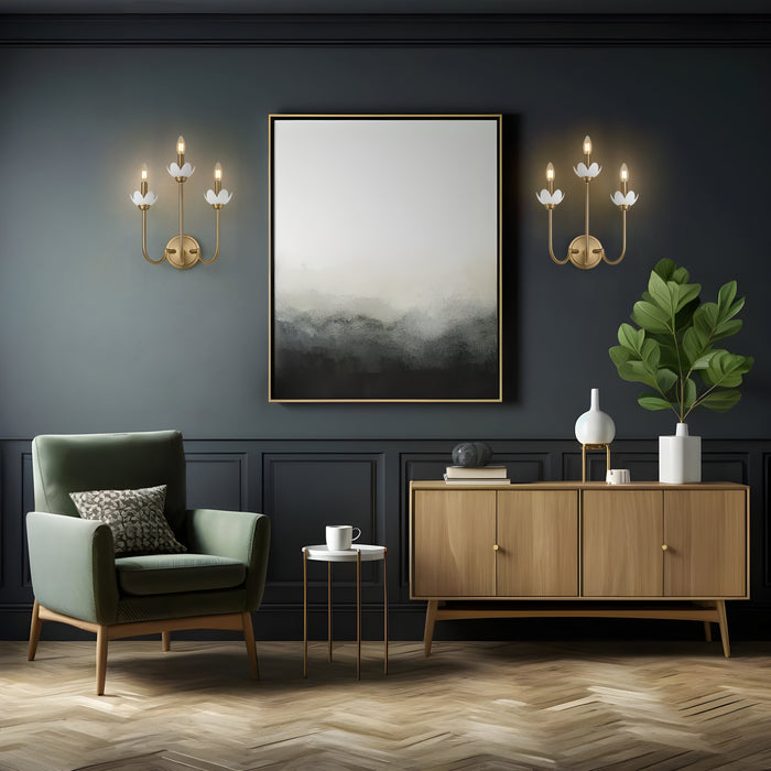 Wall Sconce Z-Lite 352-3S-MGLD Modern Gold Allistair 3 Light Wall Sconce Z-Lite