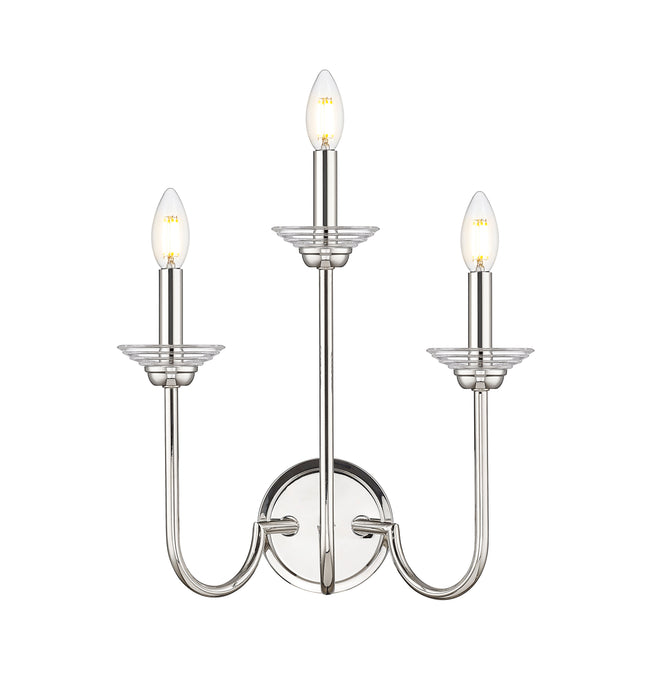 Wall Sconce Z-Lite 352-3S-PN Polished Nickel Allistair 3 Light Wall Sconce Z-Lite