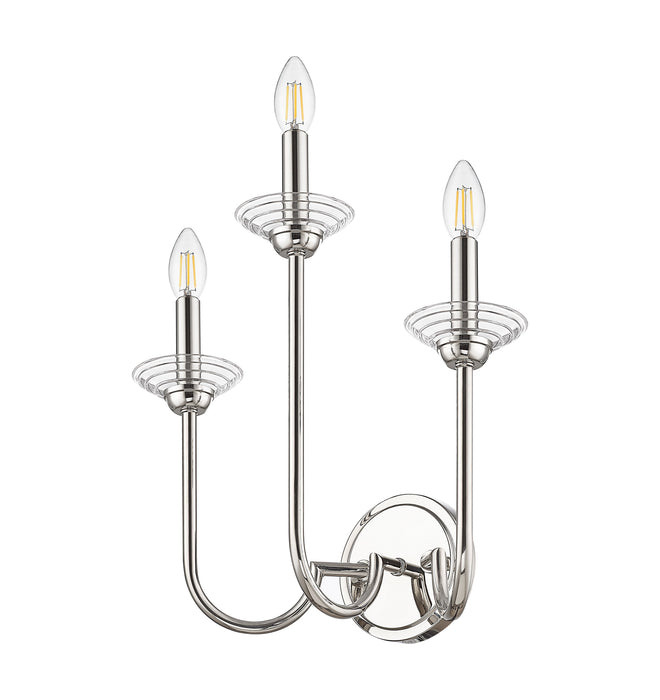 Wall Sconce Z-Lite 352-3S-PN Polished Nickel Allistair 3 Light Wall Sconce Z-Lite