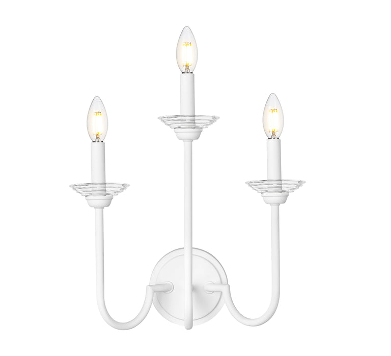 Wall Sconce Z-Lite 352-3S-TW Tundra White Allistair 3 Light Wall Sconce Z-Lite