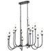 Linear Chandelier Z-Lite 352-42L-MB Matte Black Allistair 12 Light Linear Chandelier Z-Lite