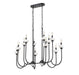 Linear Chandelier Z-Lite 352-42L-MB Matte Black Allistair 12 Light Linear Chandelier Z-Lite