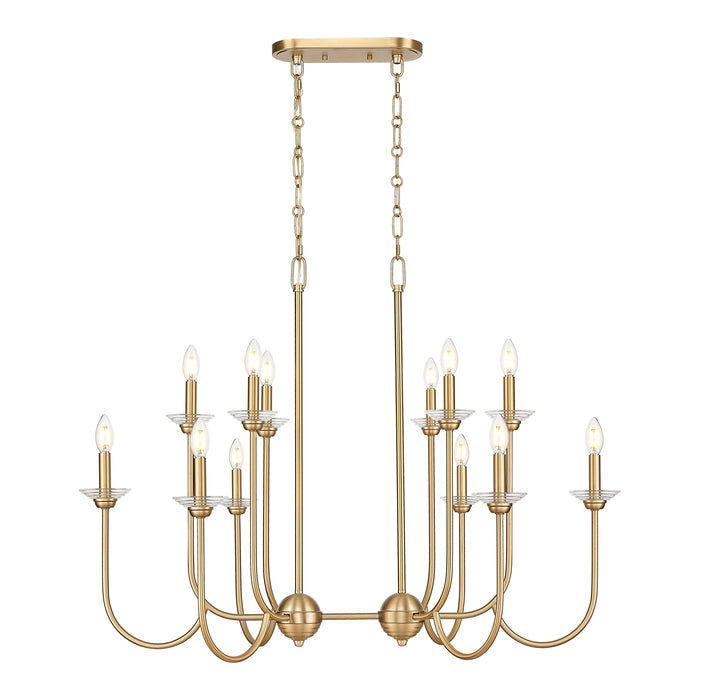 Linear Chandelier Z-Lite 352-42L-MGLD Modern Gold Allistair 12 Light Linear Chandelier Z-Lite