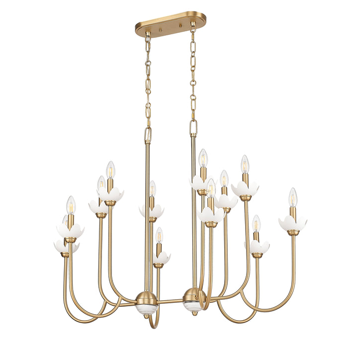 Linear Chandelier Z-Lite 352-42L-MGLD Modern Gold Allistair 12 Light Linear Chandelier Z-Lite