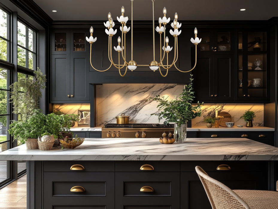 Linear Chandelier Z-Lite 352-42L-MGLD Modern Gold Allistair 12 Light Linear Chandelier Z-Lite