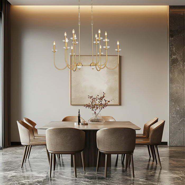 Linear Chandelier Z-Lite 352-42L-MGLD Modern Gold Allistair 12 Light Linear Chandelier Z-Lite
