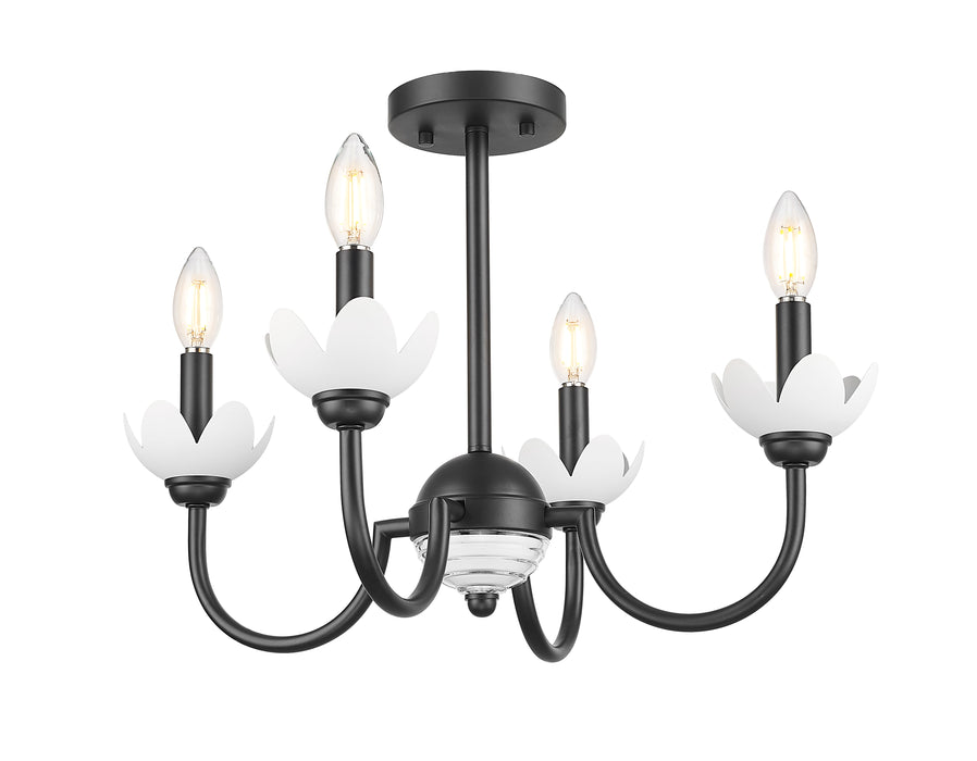 Semi Flush Mount Z-Lite 352-4SF-MB Matte Black Allistair 4 Light Semi Flush Mount Z-Lite