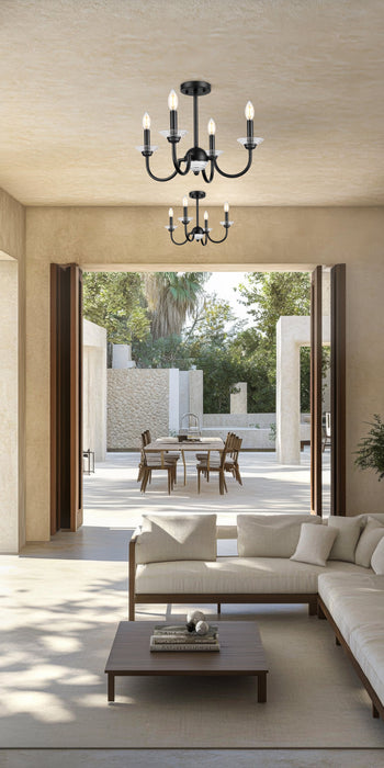 Semi Flush Mount Z-Lite 352-4SF-MB Matte Black Allistair 4 Light Semi Flush Mount Z-Lite