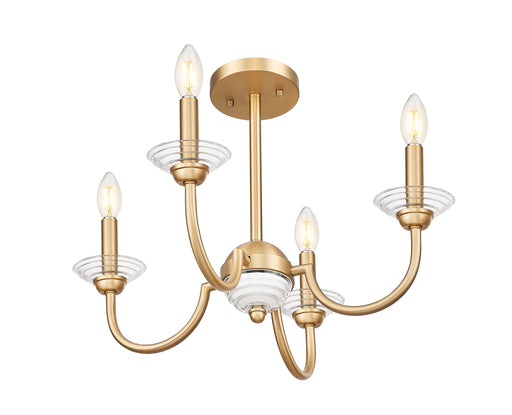 Semi Flush Mount Z-Lite 352-4SF-MGLD Modern Gold Allistair 4 Light Semi Flush Mount Z-Lite