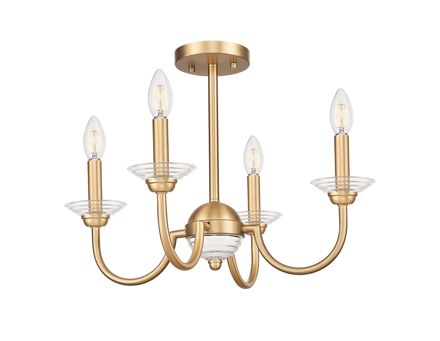 Semi Flush Mount Z-Lite 352-4SF-MGLD Modern Gold Allistair 4 Light Semi Flush Mount Z-Lite