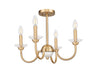 Semi Flush Mount Z-Lite 352-4SF-MGLD Modern Gold Allistair 4 Light Semi Flush Mount Z-Lite